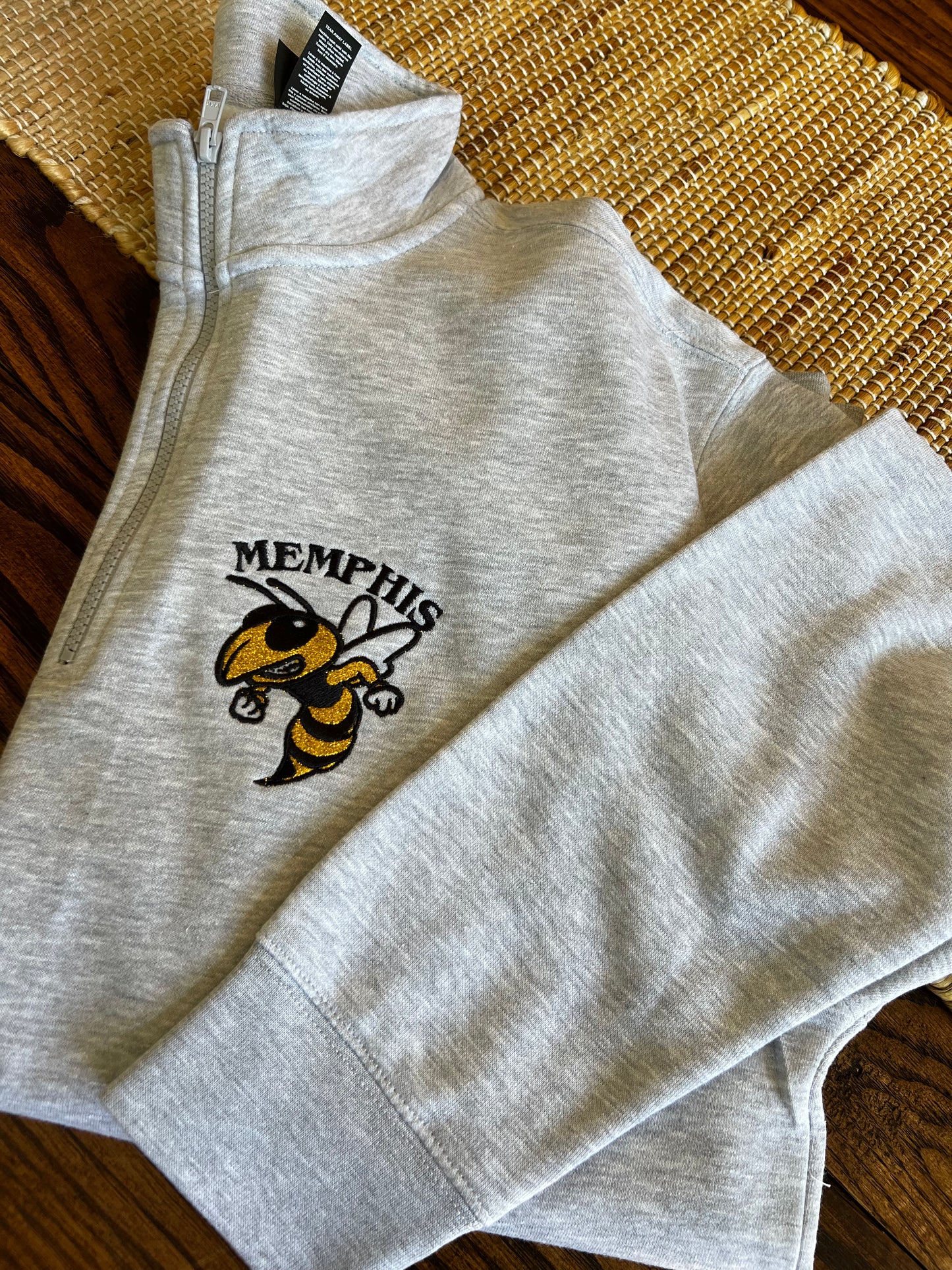 Memphis Yellowjackets Embroidered 1/4 Zip with pocket