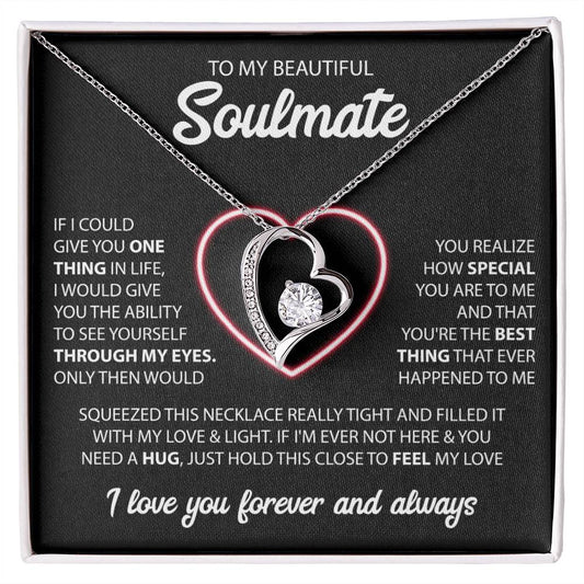 To My Beautiful Soulmate Heart Necklace